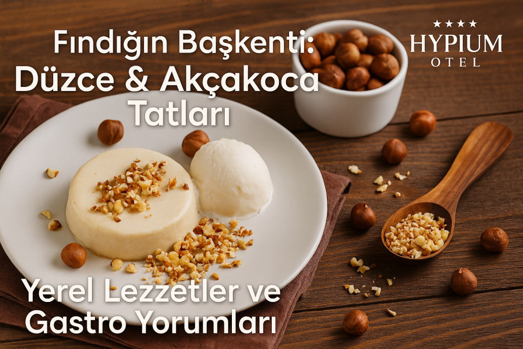 Düzce ve Akçakoca fındıklarıyla hazırlanan tatlı tabak: fındıklı mousse ve melengüçceği