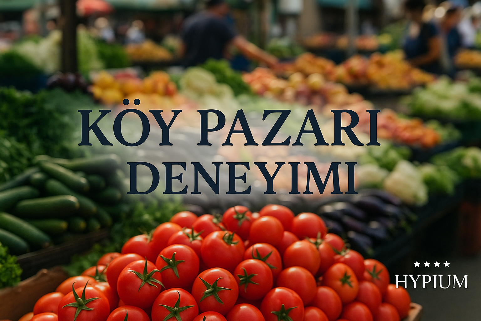 Hypium Otel logosuyla köy pazarı deneyimi ve taze ürünler