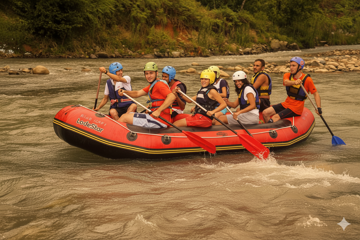 Melen Çayı’nda rafting yapan grup, kürek çeken sporcular